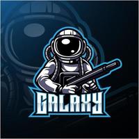 galaxy astronaut esport mascotte logo vector