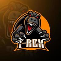 t-rex esport mascotte logo ontwerp vector