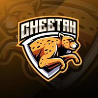 cheetah sport mascotte logo ontwerp vector