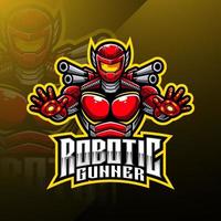 robot schutter esport mascotte logo ontwerp vector