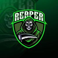 schedel reaper logo mascotte ontwerp vector