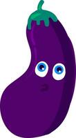 verrast aubergine, vector of kleur illustratie.