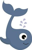 schattig walvis, vector of kleur illustratie.