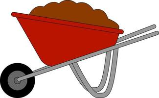 een rood kruiwagen , vector of kleur illustratie