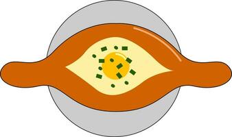 heet adjar Khachapuri , vector of kleur illustratie