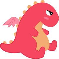 roze dinosaurus, vector of kleur illustratie.