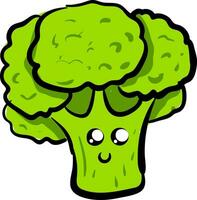 beeld van schattig broccoli - broccoli, vector of kleur illustratie.