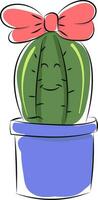 beeld van cactus met een boog, vector of kleur illustratie.