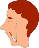 beeld van een jongen roken, vector of kleur illustratie.