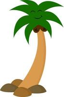 beeld van kokosnoot boom, vector of kleur illustratie.