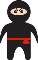 beeld van boos ninja, vector of kleur illustratie.