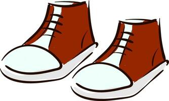 clip art van een paar- van rode kinderen schoenen vector of kleur illustratie