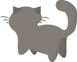 schilderij van een grijs kat reeks Aan een geïsoleerd wit achtergrond en bekeken van de terug vector of kleur illustratie