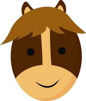 tekenfilm glimlachen gezicht van een bruin paard vector of kleur illustratie