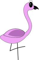 tekenfilm flamingo vogel reeks Aan geïsoleerd wit achtergrond bekeken van de kant vector of kleur illustratie