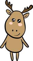 emoji van een gelukkig bruin hert vector of kleur illustratie