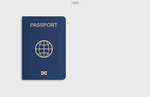 blauwe paspoortachtergrond op witte achtergrond. vector.