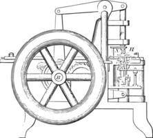 keten maken machine wijnoogst illustratie. vector