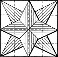 construeren ster gebruik makend van vijfhoeken zijden zijn Gelijk in lengte wijnoogst gravure. vector