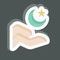 sticker Islam. verwant naar Ramadan symbool. gemakkelijk ontwerp bewerkbaar. gemakkelijk illustratie vector