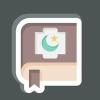 sticker koran. verwant naar Ramadan symbool. gemakkelijk ontwerp bewerkbaar. gemakkelijk illustratie vector