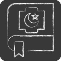 icoon koran. verwant naar Ramadan symbool. krijt stijl. gemakkelijk ontwerp bewerkbaar. gemakkelijk illustratie vector