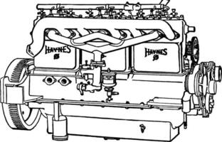 gebouw een auto- stap 07 is carburator, wijnoogst illustratie. vector