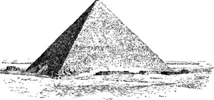 de Super goed piramide van Gizeh oude Egypte wijnoogst gravure. vector