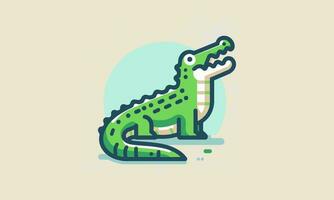 krokodil groen vector illustratie vlak ontwerp