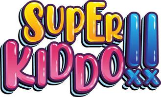 super kiddo logo tekstontwerp vector