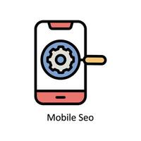 mobiel seo vector gevulde schets icoon ontwerp illustratie. bedrijf en beheer symbool Aan wit achtergrond eps 10 het dossier