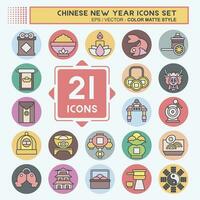 icoon reeks Chinese nieuw jaar. verwant naar vakantie symbool. kleur maat stijl. gemakkelijk ontwerp bewerkbaar. gemakkelijk illustratie vector