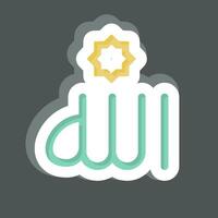 sticker Allah. verwant naar Ramadan symbool. gemakkelijk ontwerp bewerkbaar. gemakkelijk illustratie vector