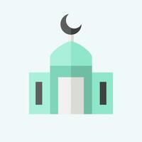 icoon moskee. verwant naar Ramadan symbool. vlak stijl. gemakkelijk ontwerp bewerkbaar. gemakkelijk illustratie vector