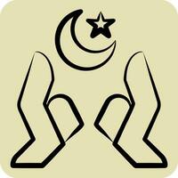 icoon handen. verwant naar Ramadan symbool. hand- getrokken stijl. gemakkelijk ontwerp bewerkbaar. gemakkelijk illustratie vector