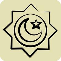 icoon wrijven el hizb. verwant naar Ramadan symbool. hand- getrokken stijl. gemakkelijk ontwerp bewerkbaar. gemakkelijk illustratie vector