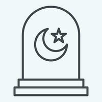 icoon begraafplaats. verwant naar Ramadan symbool. lijn stijl. gemakkelijk ontwerp bewerkbaar. gemakkelijk illustratie vector
