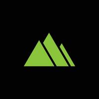 meetkundig bergen in groen logo vector