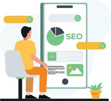 Mens seo analyseren vector