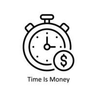 tijd is geld vector schets icoon ontwerp illustratie. bedrijf en beheer symbool Aan wit achtergrond eps 10 het dossier