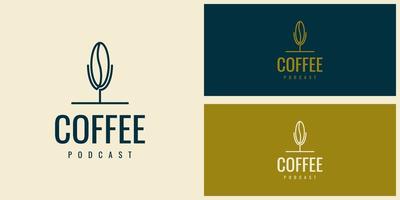 koffie podcast logo illustratie sjabloonontwerp vector