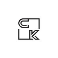 ck futuristische in lijn concept met hoog kwaliteit logo ontwerp vector