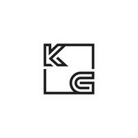 kg futuristische in lijn concept met hoog kwaliteit logo ontwerp vector