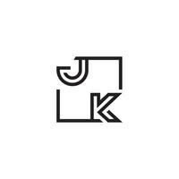 jk futuristische in lijn concept met hoog kwaliteit logo ontwerp vector