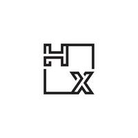 hx futuristische in lijn concept met hoog kwaliteit logo ontwerp vector