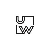 u W futuristische in lijn concept met hoog kwaliteit logo ontwerp vector