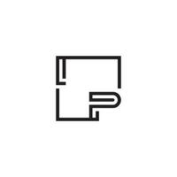 ik p futuristische in lijn concept met hoog kwaliteit logo ontwerp vector