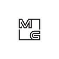mg futuristische in lijn concept met hoog kwaliteit logo ontwerp vector