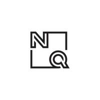 nq futuristische in lijn concept met hoog kwaliteit logo ontwerp vector