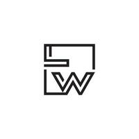 lw futuristische in lijn concept met hoog kwaliteit logo ontwerp vector